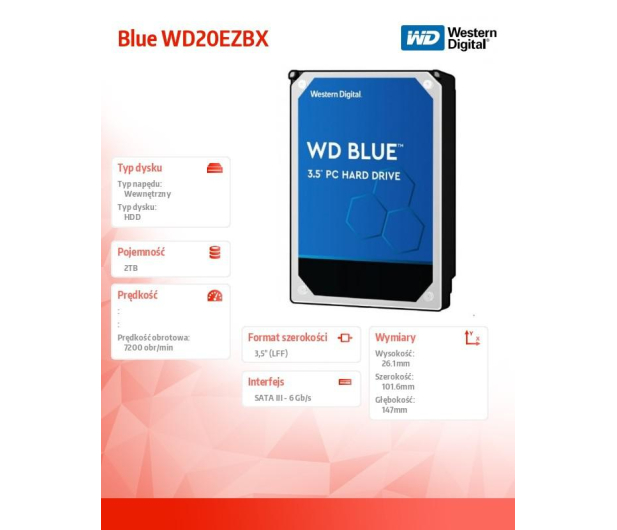 WD BLUE 2TB 7200obr. 256MB - 1160833 - zdjęcie 2
